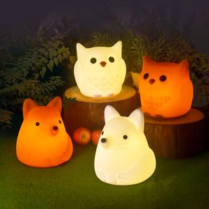 Luzes Led personalizadas Toque Bonito <span class=keywords><strong>Fox</strong></span> Night Light Lâmpada Animal Inteligente Dormir Silicone Night Light para Home Room Decor - Product Image 2