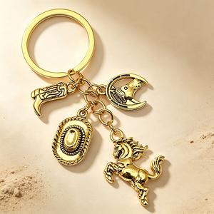 <b>Custom</b> Logo Western Cowboy Metal <b>Keychain</b> Zinc Alloy Vintage Cowboy Hat Pendant Key Ring Fashion Accessory Gift - Product Image 5