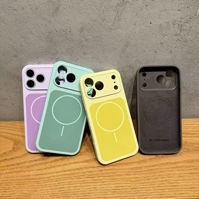 2026 Hot Sale Soft Liquid Silicone Precision Hole Magnetic Shockproof Cover Phone Case for IPhone 17 Pro Max 17 Air 16 15 Pro