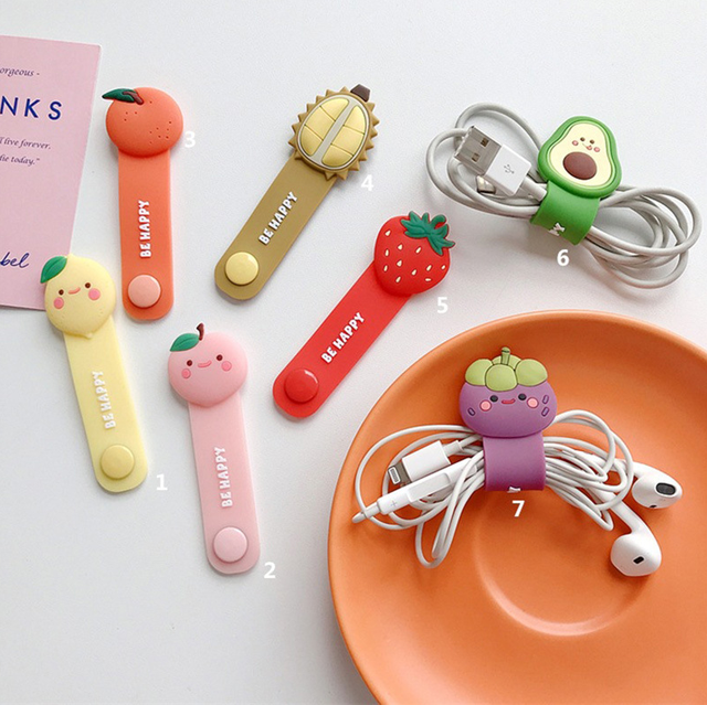 Cute Animal Cable Organizer Silicone Cord Winder Clip Earphone Wire Wrap Holder for Phone Desk Office