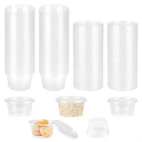 1000 Pcs Gobelets à Sauce en Plastique avec Couvercle 100ml Boîtes à Sauce Transparentes Contenants Alimentaires pour Sauces, Condiments, Crèmes à Emporter Sans BPA Micro-ondable