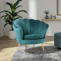 Fauteuils d'appoint de luxe en velours doré de style nordique moderne pour salon et chambre à coucher, canapé-lit, vente en gros