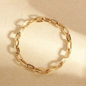 Bracciale LUMINA in Oro 18K Design Minimalista con Cornice Rettangolare, Catena Romana Au750 con Chiusura Unisex - Product Image 1