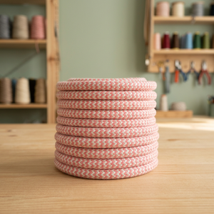 Cavo Decorativo in Tessuto Gyemo 5 Metri, Rosa Pastello, Cotone a Zig Zag 2x0,75mm, Confezione in Borsa (CIR62BA06) - Product Image 3