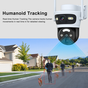 6MP HD Dual-Ống Kính 2-Màn Hình Xem 5x Zoom PTZ 360 ° 2-Cách Cuộc Gọi IP65 Máy Ảnh Ngoài Trời Con Người Phát Hiện CCTV <span class=keywords><strong>IP</strong></span> Wifi 2.4G Năng Lượng Mặt Trời Máy Ảnh - Product Image 3