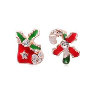 Pendientes de circonita con forma de árbol de Navidad, copo de nieve y campana para <span class=keywords><strong>mujer</strong></span>, a la moda, venta directa de proveedor mayorista - Product Image 5