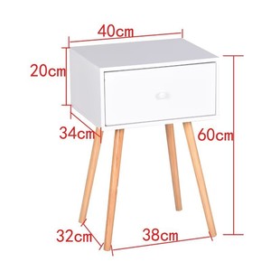 Minimalist Bedside Table 40x20x60cm With Drawer Wooden Legs <b>Bedroom</b> <b>Storage</b> <b>Cabinet</b> - Product Image 1