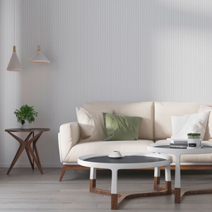 Panneaux acoustiques en bois flexible insonorisant avec support en feutre, placage PVC blanc, MDF, pour revêtement mural courbé intérieur - Product Image 6