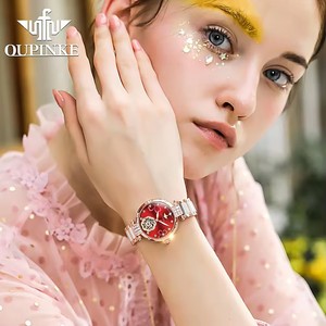 Oupinke นาฬิกาออโตเมติกสำหรับผู้หญิงหรูหรามีเพชรเต็มเรือนนาฬิกาข้อมือแบบกลไก Tourbillon แบบ<span class=keywords><strong>3183</strong></span> - Product Image 1
