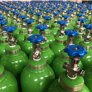 Cilindro de gas industrial pequeño certificado ISO 9809 1-20L Cilindros de hidrógeno H2 Oxígeno O2 con válvula