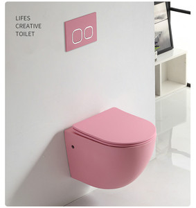 <span class=keywords><strong>WC</strong></span> mural rond en céramique sans bride KD-05WT-3 en promotion – Couleurs variées, idéal pour les salles de bain, les filles adorent le rose – Kenya - Product Image 1