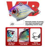 Leurre artificiel dur en plastique LureStorm 45mm/8.8g VIB avec hameçon triple pour la pêche au bar, au brochet, au lucioperca en eau salée et en eau douce
