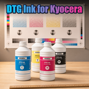 Tinta Pigmentada CMYK DTG de 1000 ml Compatible con Cabezales de Impresión Industriales Kyocera para Impresión Textil, Suministro al por Mayor de Fábrica - Product Image 1