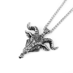 Mode Retro-Stil Zubehör HipHop Edelstahl Anhänger Halskette Satan Widder Devil Eye Anhänger Dekoration Männer Zubehör - Product Image 5