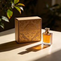 Boîte cadeau géométrique en carton ondulé imperméable avec feuille d'or de luxe pour accessoires de beauté