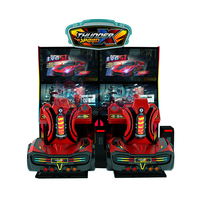 Simulateur de course automobile coloré pour parc d'attractions, machine de jeu vidéo d'arcade à monnayeur