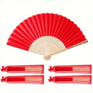 Abanico de Mano de Bambú Tallado a Medida, Arte Popular, 33cm, Abanico Plegable con Logotipo Impreso, Regalo de Boda o Negocio, Abanico Plegable de Arte Popular Económico - Product Image 1