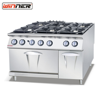 Cuisinière à gaz verticale autonome en acier inoxydable à 4 brûleurs avec pierres de lave et four – Vente en gros