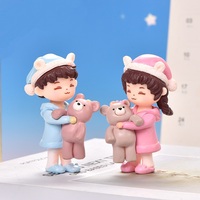 Pyjamas miniatures Couples décorations intérieures de voiture gâteau de bureau résine ours étreignant Couple poupées