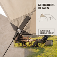 Bâche de camping kaki en gros, imperméable, coupe-vent, abri extérieur, protection solaire, tente de jardin robuste, auvent de pluie