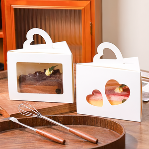 Caixas de Bolo Retangulares Personalizáveis e Recicláveis com Janelas Transparentes e Alças para Lanches, Piqueniques e Reuniões - Product Image 4