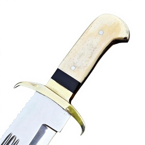 Couteaux Bowie en acier Damas faits à la main, manche en bois, étui en cuir fin, outils multifonctionnels de camping en plein air, vente en gros, OEM, DIY - Product Image 5