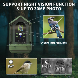 Nuovo Design Monitor <span class=keywords><strong>di</strong></span> <span class=keywords><strong>sorveglianza</strong></span> impermeabile all'aperto Smart Bird Feeder Camera con la macchina fotografica ad energia solare - Product Image 5