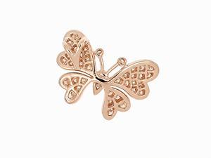 18K White Gold Whimsical <b>Twin</b> Butterfly Pendant With Full Diamond Pave Playful Romantic Jewelry - Product Image 4