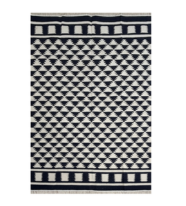 Tapis en laine géométrique fait à la main Matériau en coton unique avec des motifs abstraits Mouvement-apportant des formes répétitives Tapis et ensembles - Product Image 1