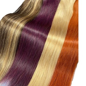 Lots de Cheveux Vierges Vietnamiens Double Drawn en Gros # Extensions de cheveux Remy tissées à la main, ondulées, blond miel, 18-26 pouces - Product Image 5