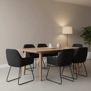 Sillas de comedor negras modernas con reposabrazos, patas de metal, tapicería de piel sintética, diseño contemporáneo, juego de muebles para el hogar, juego de 4 - Product Image 2