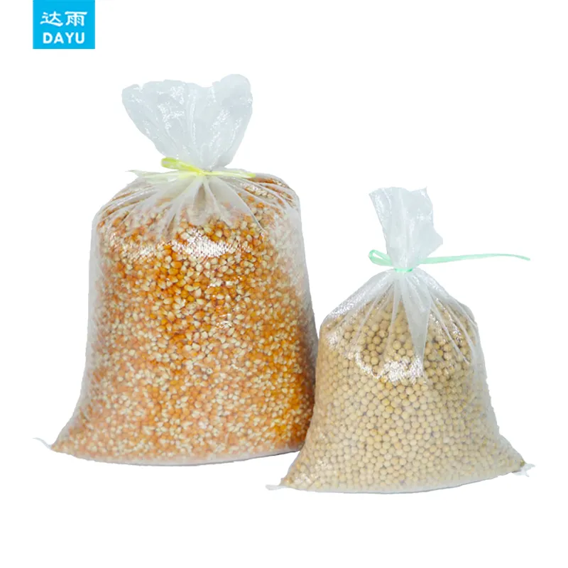 كيس بلاستيك PP للبيع بالجملة من المصنع 20 ، 25 ، 50 عبوة أرز مكسور ، كيس أرز أبيض شفاف منسوج