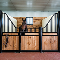 Box de chevaletage préfabriqué sur mesure avec abreuvoir en acier inoxydable et mangeoire pivotante pour ferme équestre