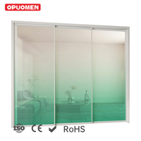Pintu Geser Gantung Modern Ramah Lingkungan dari Kaca Tempered Transparan dan Paduan Aluminium Tahan Air dan Tahan Lama untuk Apartemen, Kantor, Vila