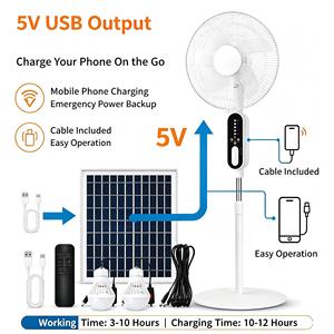 Real White Mini Cooler <b>Usb</b> Standing Portable Fan White <b>Solar</b> Exhaust Fan With <b>Solar</b> <b>Panel</b> - Product Image 1