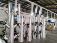 Vente directe usine : Collecteur de poussière industriel conique multi-interface en acier inoxydable pour conduits d'air, à branches multiples