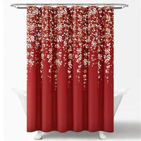 Rideau de douche en tissu polyester à motif floral CF, style Cottage Core, motif fleur pleureuse, pour salle de bain