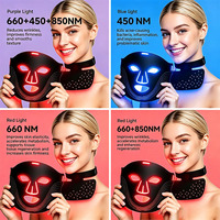 Masque de luminothérapie rouge de qualité supérieure à spectre multiple avec 4 LED colorées pour les soins de la peau, de qualité médicale, en stock aux États-Unis et en Europe