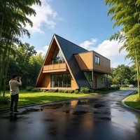 Maison capsule de luxe moderne en forme de A, maison triangulaire, cabane modulaire préfabriquée pour complexe hôtelier