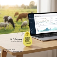 Solución de Rastreo de Ganado con Etiqueta BLE, Batería de 5 Años, Resistente al Agua, Intervalo de Transmisión de 60s, Gateway 4G para Carga de Datos
