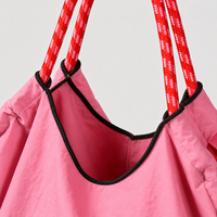 Sac fourre-tout en nylon brodé personnalisé, réutilisable, léger, pour le shopping, avec patch de dessin animé, pour les voyages et l'usage quotidien
