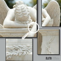 Statue d'ange pleureur en marbre sculptée à la main, personnalisée BSA, monuments funéraires pour la décoration des tombes