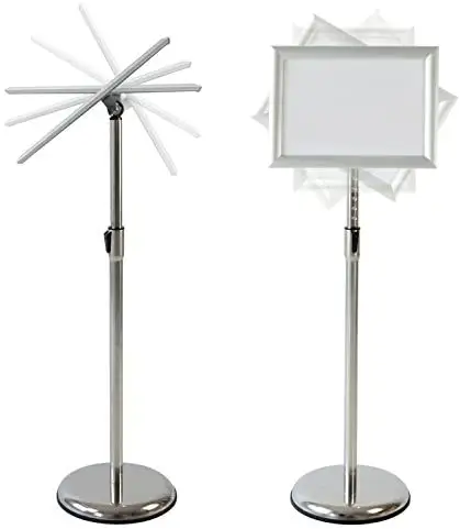 Adjustable Heavy Duty Pedestal Sign Holder Floor Stand,Sign Stand Poster Stand Aluminum Snap Open Frame,Standing Floor