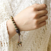 Bracelet DIY en bois de santal vert avec mantra à six syllabes