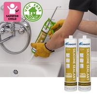 Adhésif étanche à durcissement rapide en silicone de qualité supérieure pour aquariums, verre et salles de douche, résistant aux moisissures/fissures