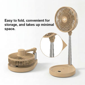Ventilateur de <span class=keywords><strong>camping</strong></span> électrique rechargeable et pliable avec télécommande, lumières LED et moteur sans balais - Idéal pour une utilisation en extérieur et en hôtel - Product Image 5