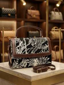 Sac à main de luxe pour femme, élégant, doublure en polyester marron, cuir PU, sac bandoulière moyen - Product Image 3