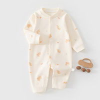 Ensembles de barboteuses pour bébés, unisexe, printemps, automne, hiver, combinaison pour nouveau-né, en pur coton, sous-vêtement, manches longues, simple boutonnage