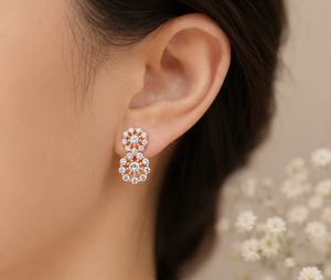 Pendientes de Plata de Ley 925 Chapados en Oro Rosa para Mujer |   Joyería de Moda Elegante - Product Image 3