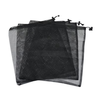 Sacs à cordon en maille réutilisables personnalisés pour les sports de plein air, la salle de sport, pliables, légers, promotionnels, en polyester recyclé